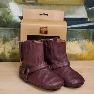 Small Frye Plum Leather Booties Sz 4